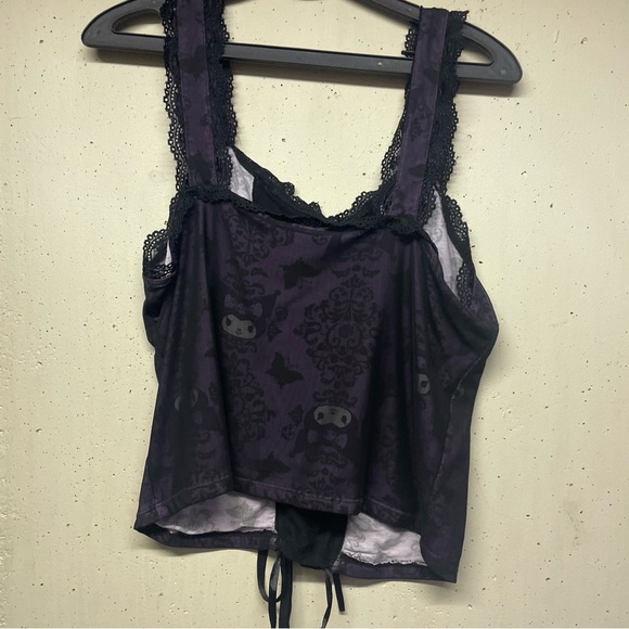 Kuromi Mesh Lace-Up Sweetheart Girls Tank Top - Picture 2 of 6